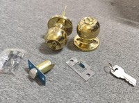 Poignée de porte en acier inoxydable moderne avec serrure à clé en forme de boule tubulaire, boutons de porte en bois, serrure de porte