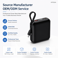 Batterie externe 10000mAh 22.5W PD à charge rapide avec double câble intégré, écran LCD numérique, chargeur de batterie portable