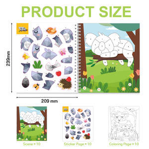 Libro Puzzle con Adesivi Numerati di Animali Cartoon e Dinosauri dell'Oceano, Libro <span class=keywords><strong>da</strong></span> Disegno con Adesivi Stampati per Bambini - Product Image 4