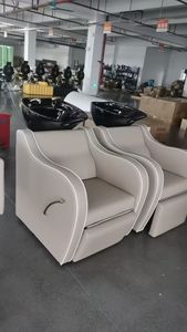 Sillón de Lavado de Cabello para Peluquería, Silla de Masaje para Spa Capilar con Lavabo y Sillas de Lavado para Salón - Product Image 6