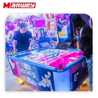 Table de hockey sur air Marwey pour usage intérieur, à monnayeur, commerciale, multi-balles, pour 4 joueurs, machine de jeu en anglais, à vendre