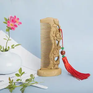 China woodcarving company customized handicraft gifts Wood carving products. Carved comb