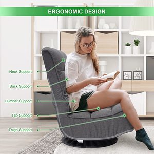 Silla de salón <span class=keywords><strong>plegable</strong></span> ajustable, sillón giratorio de 360 grados para juegos con almohada - Product Image 6