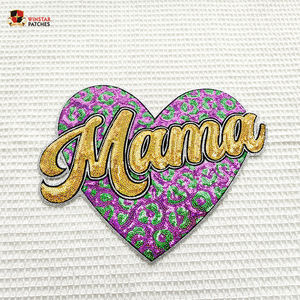 Parches Termoadhesivos Bordados con Lentejuelas Brillantes con la Letra MAMA para Ropa, Diseño Personalizado al por Mayor para Fiestas de Mardi Gras - Product Image 1