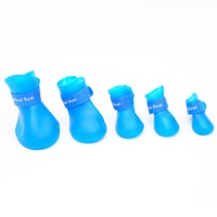 Botas de Lluvia para Perros al por Mayor, Lindas, con Logotipo Personalizado, 4 Piezas por Paquete, Ajustables, Impermeables, Resistentes al Viento, Ecológicas, con Suela Antideslizante, de TPE para Exteriores