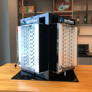 Cartoleria personalizzata 4 lati rotanti in acrilico <span class=keywords><strong>penna</strong></span> <span class=keywords><strong>stilografica</strong></span> espositore bottiglia di inchiostro Stand di visualizzazione con serratura - Product Image 1