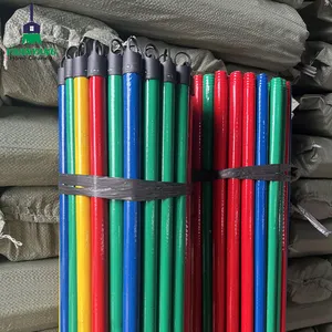 사용자 정의 개인 라벨 나무 빗자루 스틱에 대한 고품질 나무 빗자루 핸들 PVC 커버