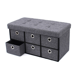 Di fabbrica Su Misura pieghevole mobili per la casa pieghevole di tela sgabello sedile tessuto di stoccaggio pouf banco divano insieme con cassetti - Product Image 3