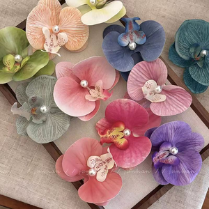 กิ๊บติดผมรูปดอกไม้ ยี่ห้อ Yilibei ลายผีเสื้อและกล้วยไม้ กิ๊บปากเป็ด สไตล์ฝรั่งเศส สวยหรู ทันสมัย เครื่องประดับผม - Product Image 5