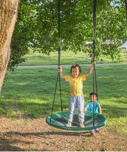 Columpio Redondo Tipo Saucer con Tela Impermeable y Asiento Colgante para Patio Trasero, Parque Infantil y Juegos al Aire Libre - Product Image 4