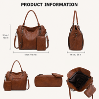 Sac à bandoulière pour femme, sac de créateur 2-en-1, texture cuir huilé, grande capacité, sac à main en cuir PU, mode, OEM ODM, vente en gros, 20 pièces