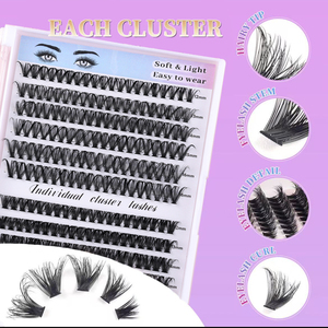 Cils en faux vison faits à la main sans poids, vente en gros, pré-mappés, coupés, cils en grappes DIY, cils vaporeux, fournisseur de cils à marque privée - Product Image 4