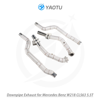Tuyaux d'échappement en acier inoxydable YT 304 pour Mercedes Benz W218 CLS63 5.5T avec isolation thermique et bouclier thermique