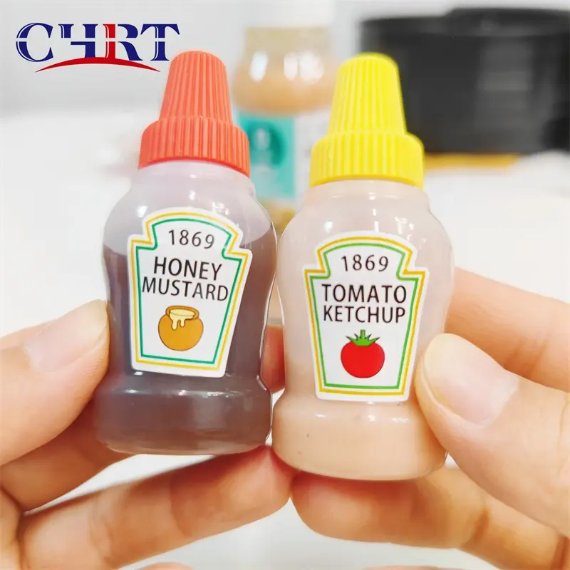 CHRT Transparent Food Safe PE Bottle Tasty Tomato Ketchup Sauce Squeeze Bottle 25ml Mini Honey Mustard Bottle