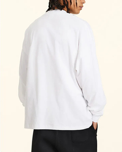 OEM ODM เสื้อยืดคอกลมแขนยาวสำหรับผู้ชาย, เสื้อยืดผ้าฝ้ายเปิดไหล่ตกสำหรับฤดูใบไม้ร่วง - Product Image 5