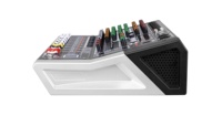 Console de mixage professionnelle 6 canaux amplifiée 2x600W avec égaliseur graphique 7 bandes, 99 effets DSP, USB, Bluetooth, MP3 et alimentation fantôme +48V pour sonorisation de scène en direct