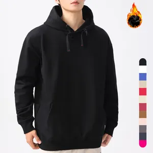Factory OEM men's sweatshirts Custom logo print 360 gsm oversized drop shoulder winter blank black hoodies unisex