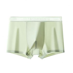 Men's Briefs - <b>Silk</b> Thin Style Summer Flat-crotch Pants - Men's Seamless Anti-bacterial Breathable Four-cornered Shorts - Product Image 1