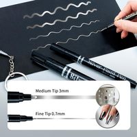 TRANSON pour 2 marqueurs permanents en plastique, encre argentée hautement opaque, pointes fines moyennes, logo personnalisé, modèle DIY