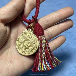 精巧な真鍮製貔貅陰陽アミュレット、伝統的な中国の幸運のお守り、家の装飾、車、オフィスの装飾、ギフトに - Product Image 6