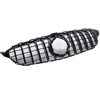 Calandre avant de voiture noire brillante de style GT adaptée à Mercedes Benz W205 Classe C C250 C300 C350 Type sport Année 2019-2021