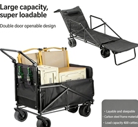 Chariot pliable grande capacité convertible en transat pour le camping en plein air et l'utilisation sur la terrasse