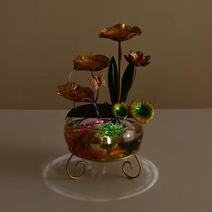 Pecera de Loto con Adorno de Agua Corriente, Decoración Redonda de Metal para Escritorio, Hogar u Oficina, Feng Shui, Atrae la Riqueza - Product Image 3