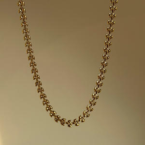 Collier YF4066 Vintage Fashion en acier inoxydable plaqué or 18 carats, sans ternissement, chaîne géométrique en forme de blé, de cerise et d'avion - Product Image 4