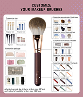 Pinceaux de maquillage synthétiques de haute qualité pour fond de teint et anticernes, en bois brun, doux et volumineux, pour le visage, 10 pièces, vegan, modèle 2026