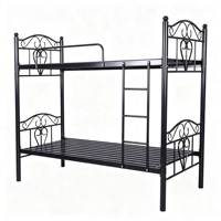 Lit superposé en acier noir au design moderne avec échelle pour dortoir et chambre à coucher