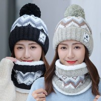 Set Topi dan Syal Rajut Termal Musim Dingin Premium One Piece, Bahan Plush Lembut, Desain Berkerudung Elastis, Pola Solid, Ukuran Dapat Disesuaikan