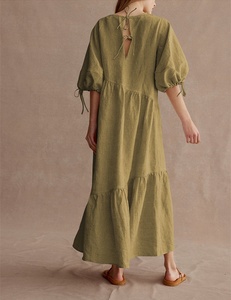 Abito grande da <span class=keywords><strong>donna</strong></span> in cotone canapa gonna larga per le vacanze abito a-line <span class=keywords><strong>vendita</strong></span> calda 100% canapa <span class=keywords><strong>abbigliamento</strong></span> <span class=keywords><strong>donna</strong></span> abito da ragazza all'<span class=keywords><strong>ingrosso</strong></span> - Product Image 4