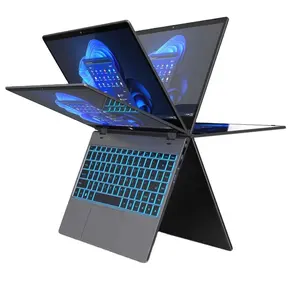 Laptop Yoga 14 inci baja OEM kustom harga rendah 360 rotasi komputer Notebook 2 in 1 layar sentuh 512GB untuk bisnis pendidikan