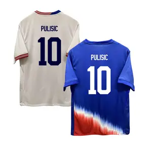 24-25 Uniforme de fútbol norteamericano para adultos Camiseta de fútbol suelta Versión de fanático superior Estilo de equipo nacional