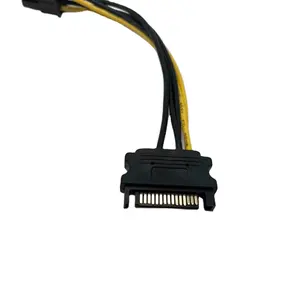 SATA To 6PIN Graphics Card Power Cable 15P SATA To 6P Graphics Card Reverse Power Cable 18AWG Cable Complete Wiring Harness