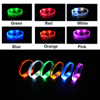 Fournitures de fête Décorations d'Halloween activées par la musique Bracelet lumineux LED Bracelet lumineux LED