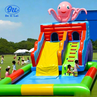 Grand parc aquatique extérieur, équipement de toboggan aquatique, château gonflable pour enfants, matériau PVC, certifié CE, support mobile