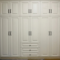 Armoire coulissante moderne en bois massif de style Shaker pour salon et chambre à coucher, design durable, 4 tiroirs et 4 étagères