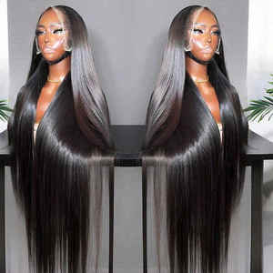 วิกผมตรงยาวสำหรับผู้หญิงวิกผมด้านหน้าแบบมีลูกไม้ด้านหน้ายาว13x4 13X6 HD - Product Image 1