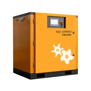 Compressor de ar eletrônico 11KW 15HP PM VSD parafuso Compressor de indústria personalizado AC 380 240 volts de estágio único com inversor de frequência