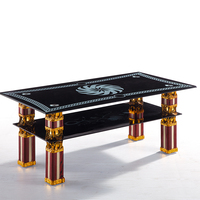 Table basse carrée moderne en verre trempé de luxe pour salon, MOQ 200