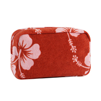 Pochette de voyage zippée en tissu éponge de coton, style hawaïen, pour cosmétiques et articles de toilette de salle de bain