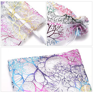 Sacs en organza <span class=keywords><strong>corail</strong></span> 10x15cm 100 pièces - <span class=keywords><strong>Pochette</strong></span> à cordon de luxe avec estampage à chaud pour bijoux, cadeaux, faveurs de <span class=keywords><strong>mariage</strong></span>, emballage - Product Image 3