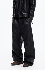 Pantaloni Casual in <span class=keywords><strong>Ecopelle</strong></span> da <span class=keywords><strong>Uomo</strong></span> Personalizzati, Gamba Dritta con Pieghe - Product Image 5