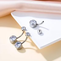 Anneaux de nombril en titane ASTM F136 de qualité implantable avec zircone cubique, filetage externe, bijoux de piercing pour le ventre, vente en gros