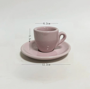 Taza de café espresso de cerámica de 50 ml, color morado uva, grado competición, con pared súper gruesa de 9 mm, para verter sobre, con platillo, venta al por mayor - Product Image 2