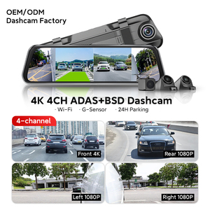 Caméra embarquée Quickship 4K 4 canaux 4K ADAS BSD WiFi 9,66'' avec écran rétroviseur, enregistreur de conduite pour voitures - Product Image 2