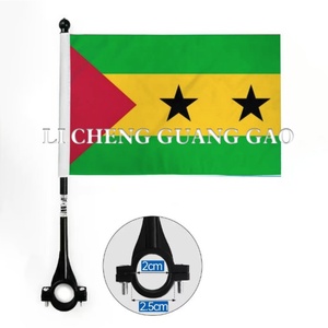 Nueva Bandera de Bicicleta de Santo Tomé y Príncipe al por Mayor, Bandera de Bicicleta con Patrón Nacional, Impresión de Logotipo Personalizado para Regalo Promocional de Clubes de Ciclismo - Product Image 1