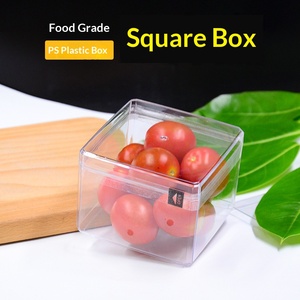 Boîte carrée en plastique transparente de qualité alimentaire PS, conteneur transparent sans bavures de 280ml, pour bonbons, fruits secs, emballage cadeau - Product Image 4