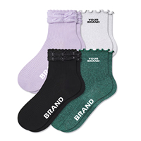 Chaussettes décontractées pour femmes en fibre de bambou personnalisées avec des volants de haute qualité Utilisation quotidienne pour le confort